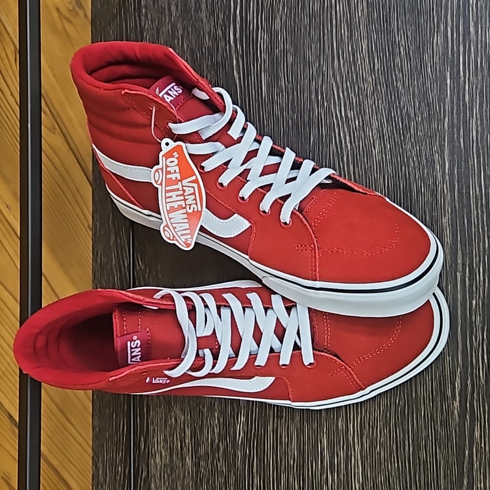 NEW VANS Mens Filmore Hi- Suede Canvas Chili Pepper - Multi Sizes